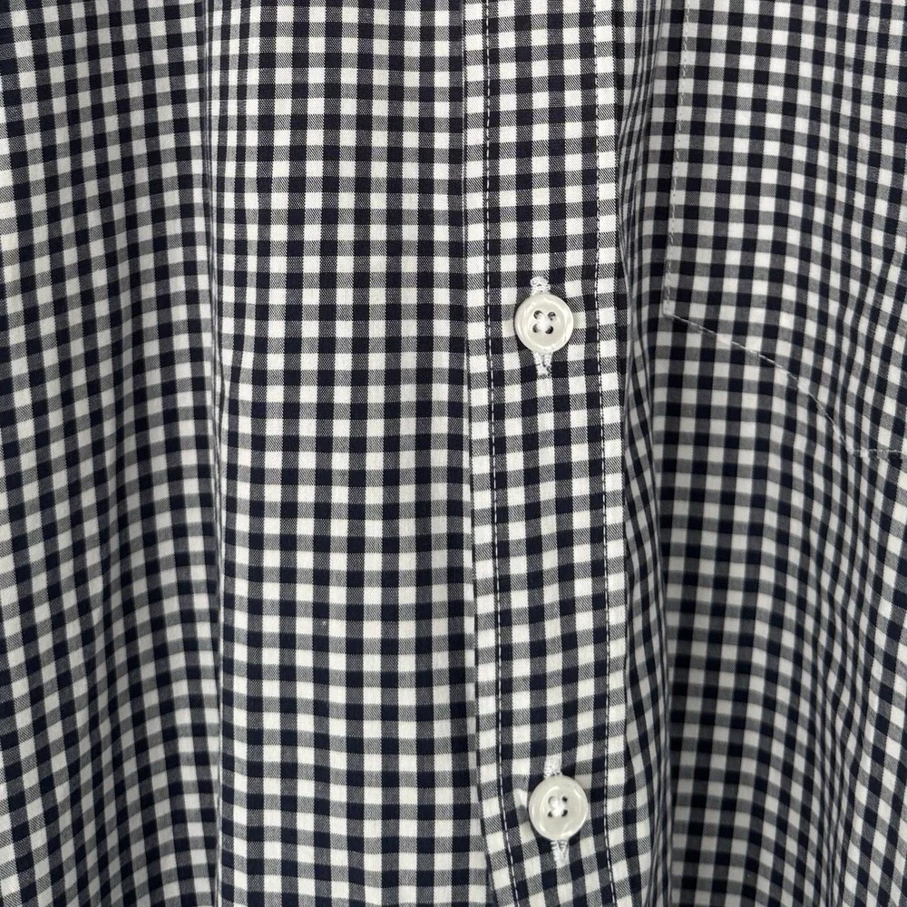 J. CREW Mercantile‎ Flex Men's L Dress Shirt Long Sleeve Navy Blue Gingham Slim